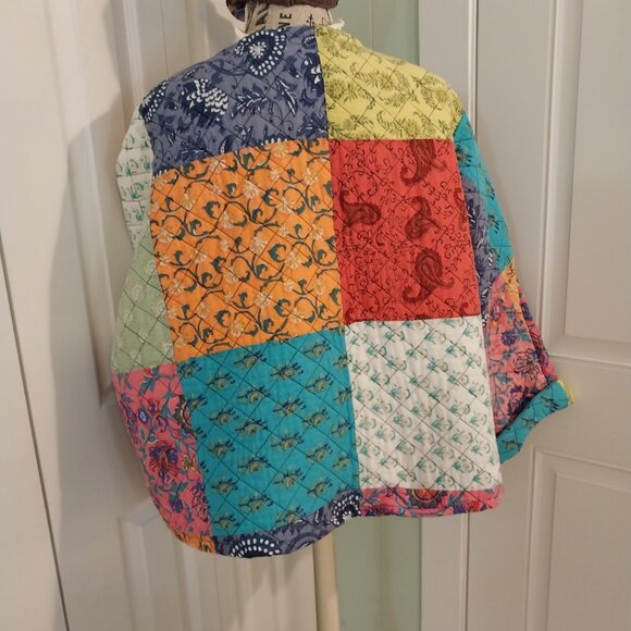 3752 Size XL / 1X Cropped Quilted Bog Coat In Red and Blue,Green, Orange. - Picture 7 of 8